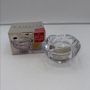 Holmegaard Kamelia Crystal Candle Holder in Box